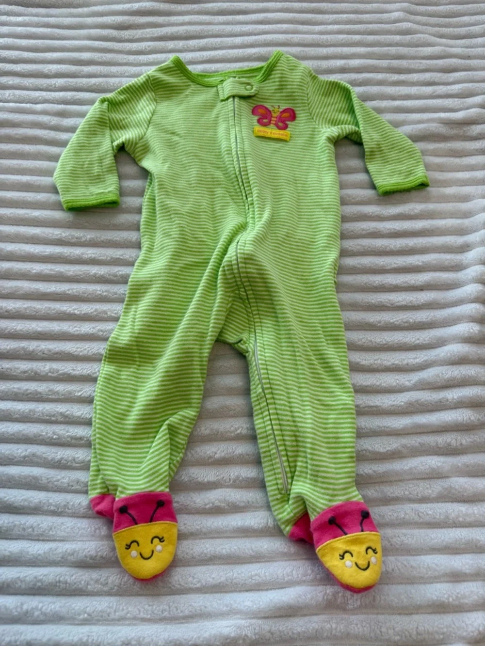 Carter's Footed One-Piece Sleeper Bundle- Pink, Green, Yellow, Gray